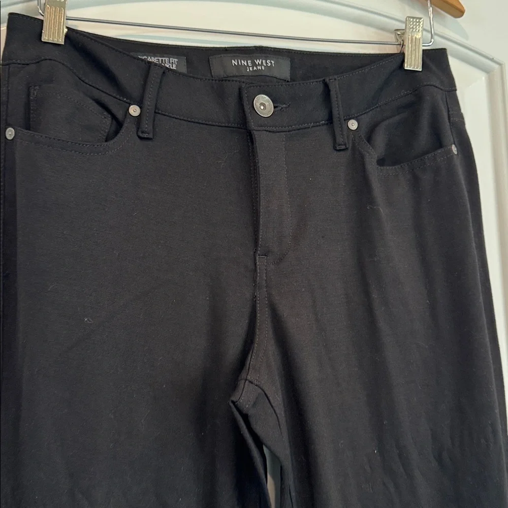 Nine West Black Cigarette Fit Skinny Ankle Jeggings Size 10